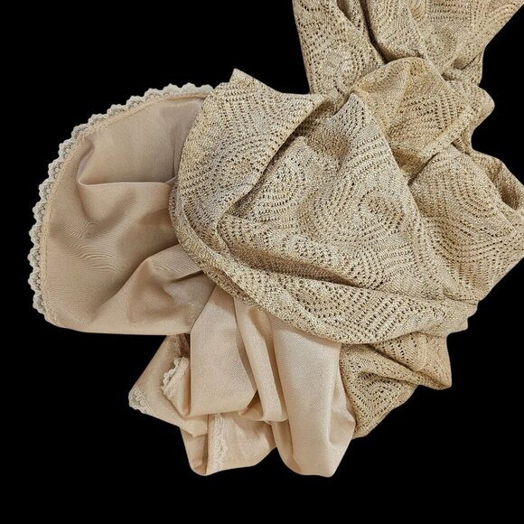 Damianou Vintage Gold Metallic Knit Dress M/L USA - Picture 10 of 12